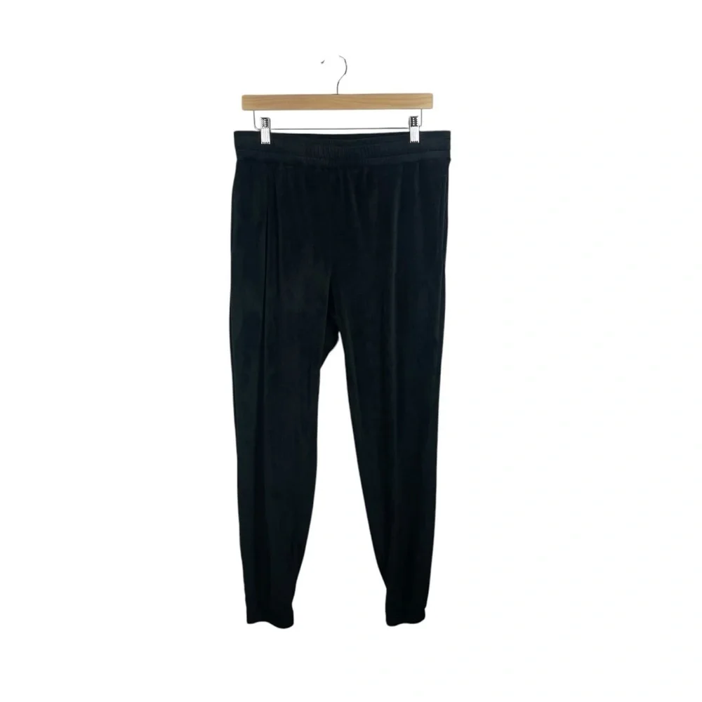 NWOT Sacre Solei Velour Track Pants in Black Size M